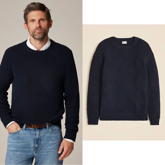 J. Crew Other - NWT J CREW Heritage cotton ribbed sweater in Darkest Indigo Navy